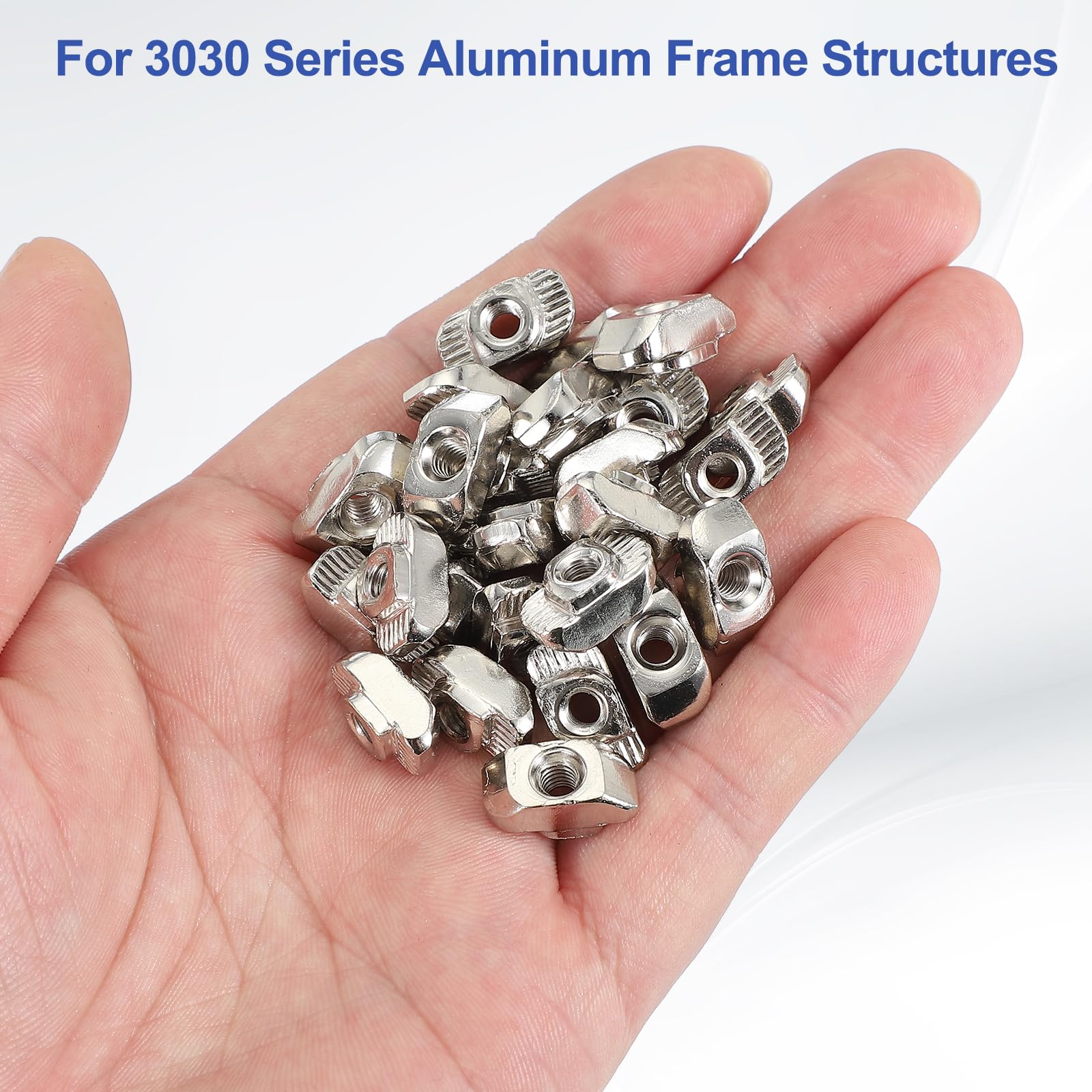 PATIKIL 3030 Series M4 t Nuts, 100pcs t Slot Nut Hammer Head Fastener Nut, Nickel Plated Carbon Steel Nut for Aluminum Profile l Silver - Image 4