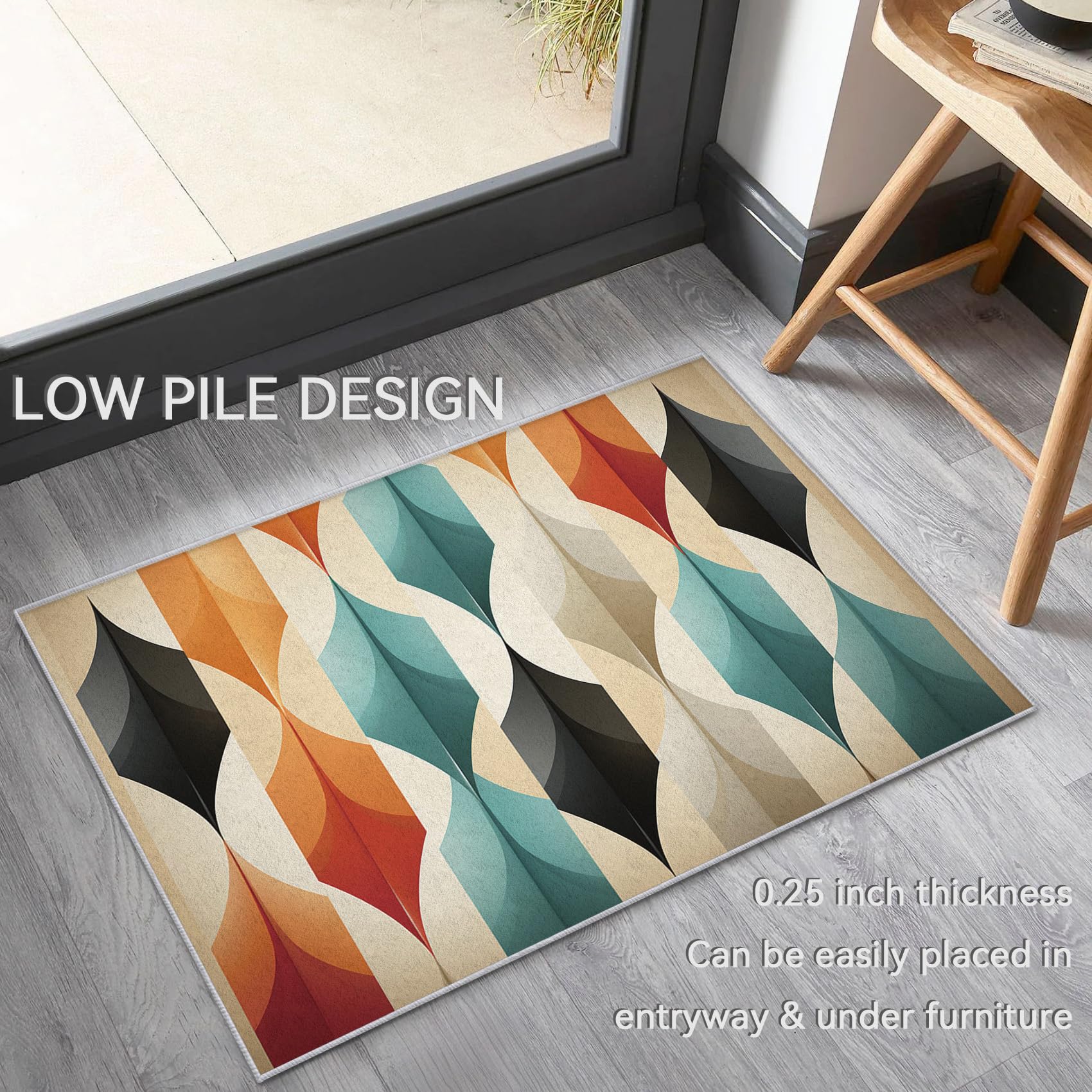 Amazon.com: Mid Century Rugs for Living Room 7x7, Retro Geometric