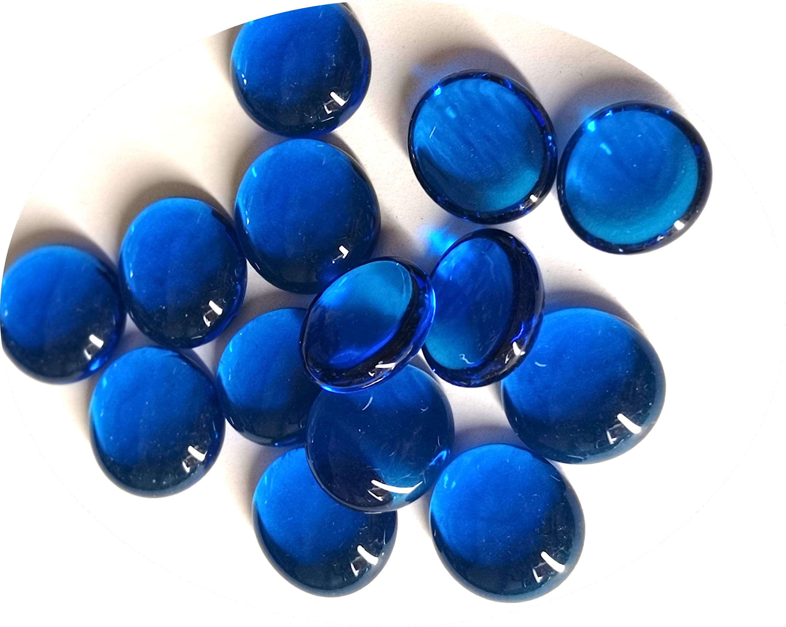 MesBilles – 500 G De Billes Plates Dorées Loupe 20 Mm, Galets En Verre Décoratifs Multicolores