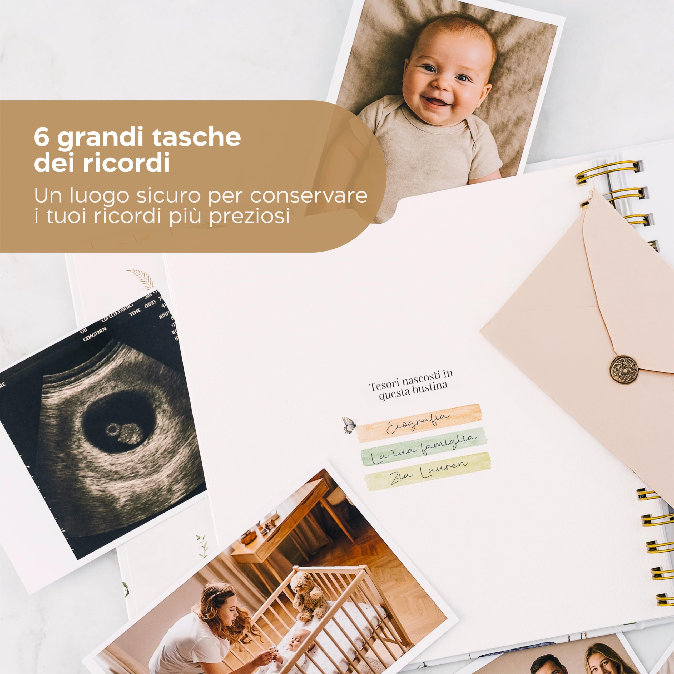 SweetyFox - Album Nascita Bambino e Bambina - 5 primi anni - 124 pagine e 100 adesivi - Regali nascita bimba per la lista nascita bebè