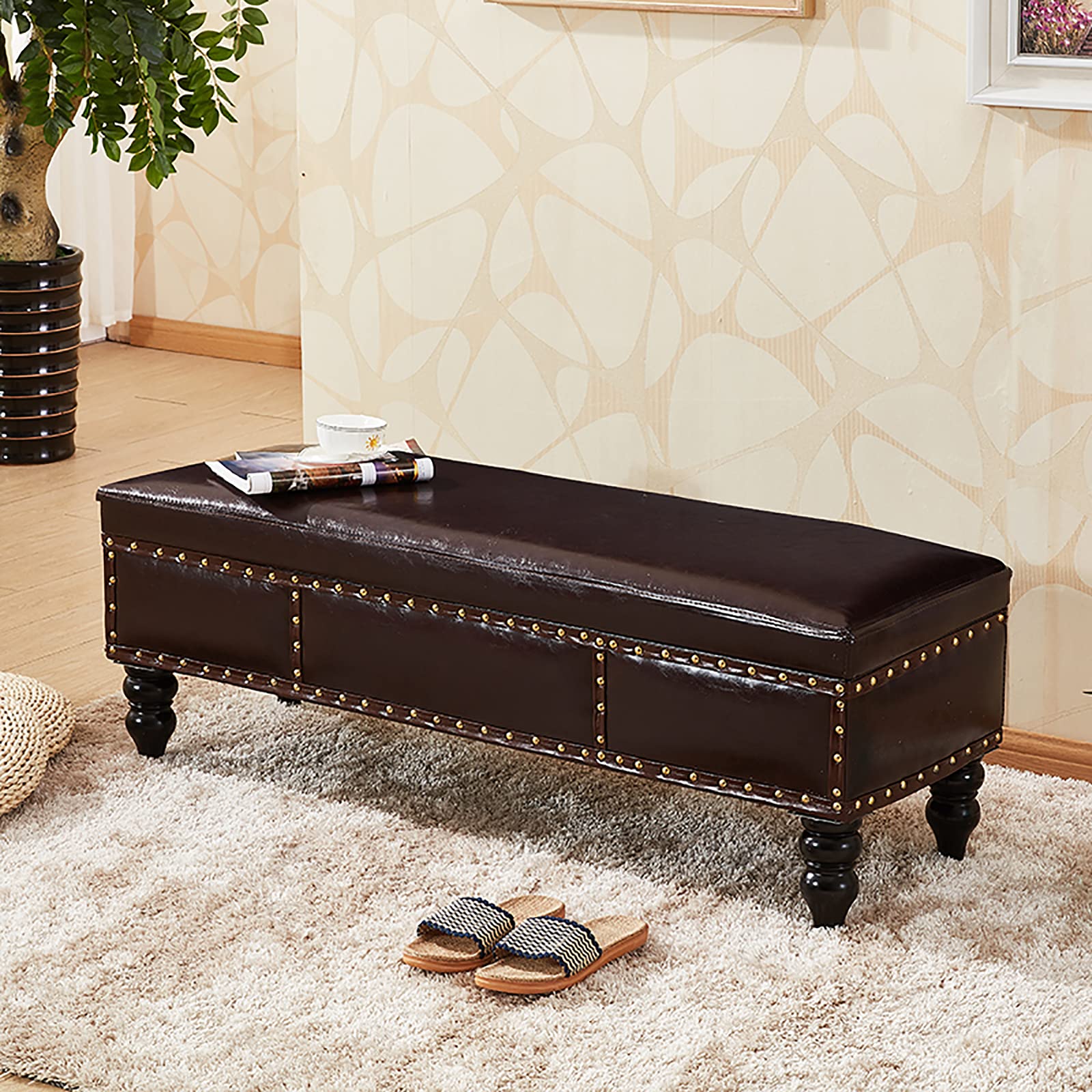 Banc de rangement 80 cm idéal pour une entrée ordonnée et un salon accueillant