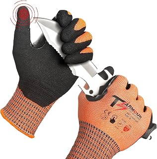 2 Pairs Highest Level Cut Resistant Gloves, ANSI A9 Cut Proof Work Gloves Men&Women Heavy Duty, Working Gloves Touch-Screen Compatible, Durable Cutting Gloves for Fishing, Woodworking, Gardening (S)