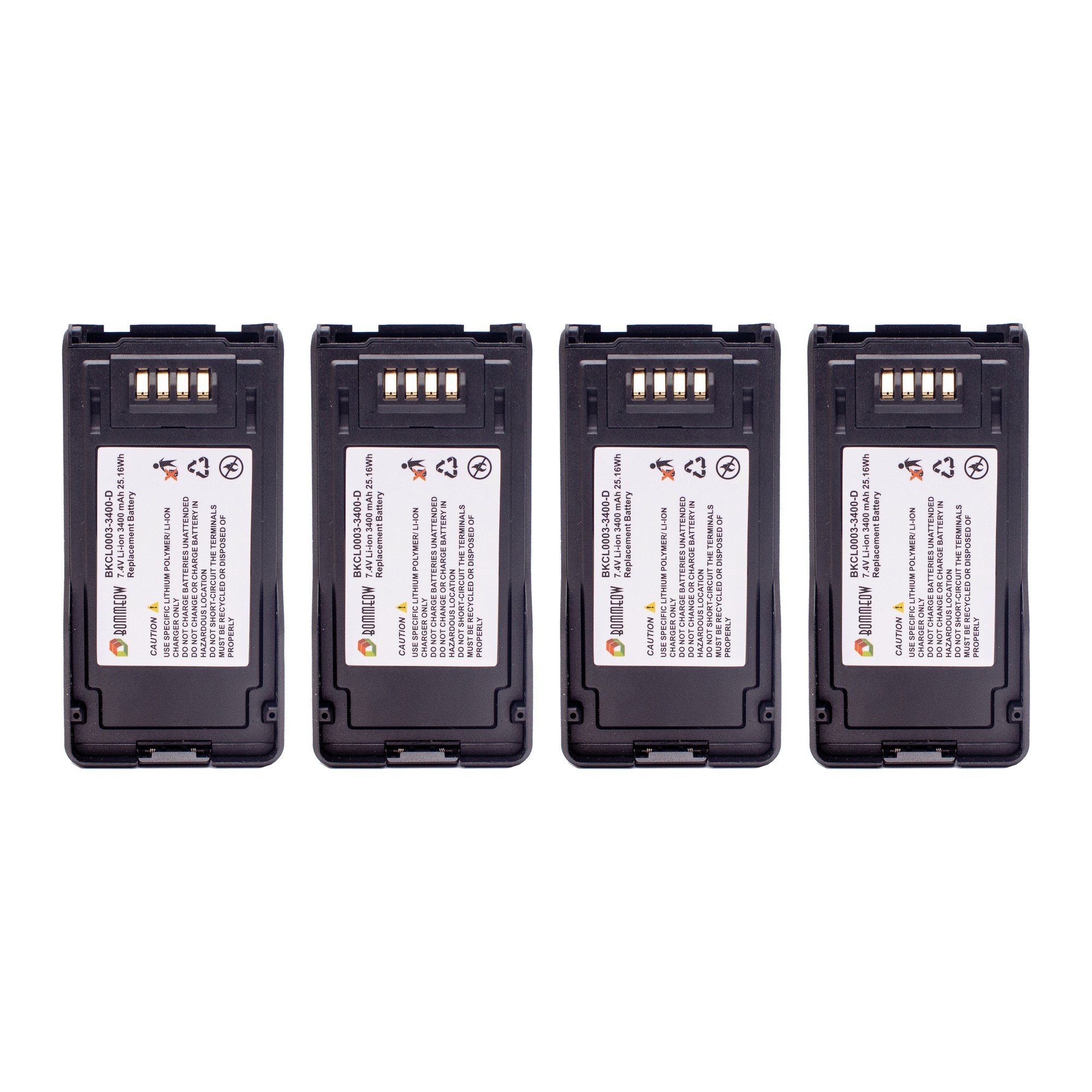 Bommeow 4 Pack BKCL0003-3400-D Replacement Battery for Kenwood JVCKenwood TK5230 TL5430 NX-5200 NX-5300 NX-5400