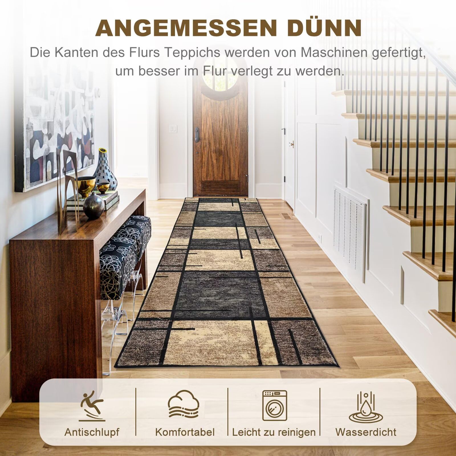 LIHY Tappeto Del Corridoio- Moderna Geometrica Corridoio Runner