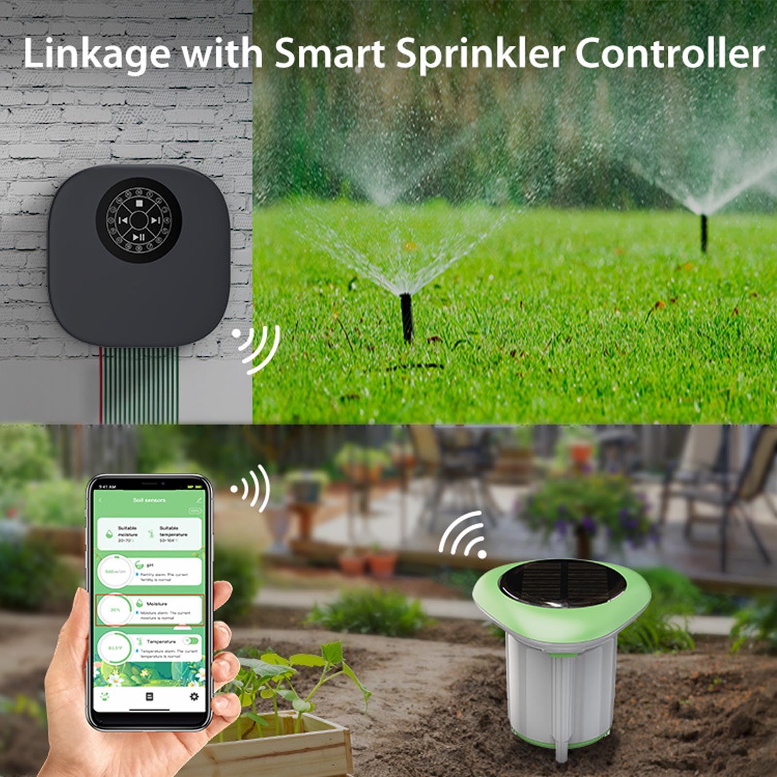 Tnfeeon Termometro del Suolo e Igrometro per Zigbee 3.0 Wireless IP66 Supporto a Prova d'Acqua per Tuya Smart Termometro Igrometro Gardening Gardening Piante da Esterno