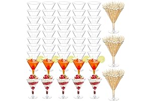 50 Count Premium Plastic Martini Glasses Disposable Clear Cocktail Martini Cup
