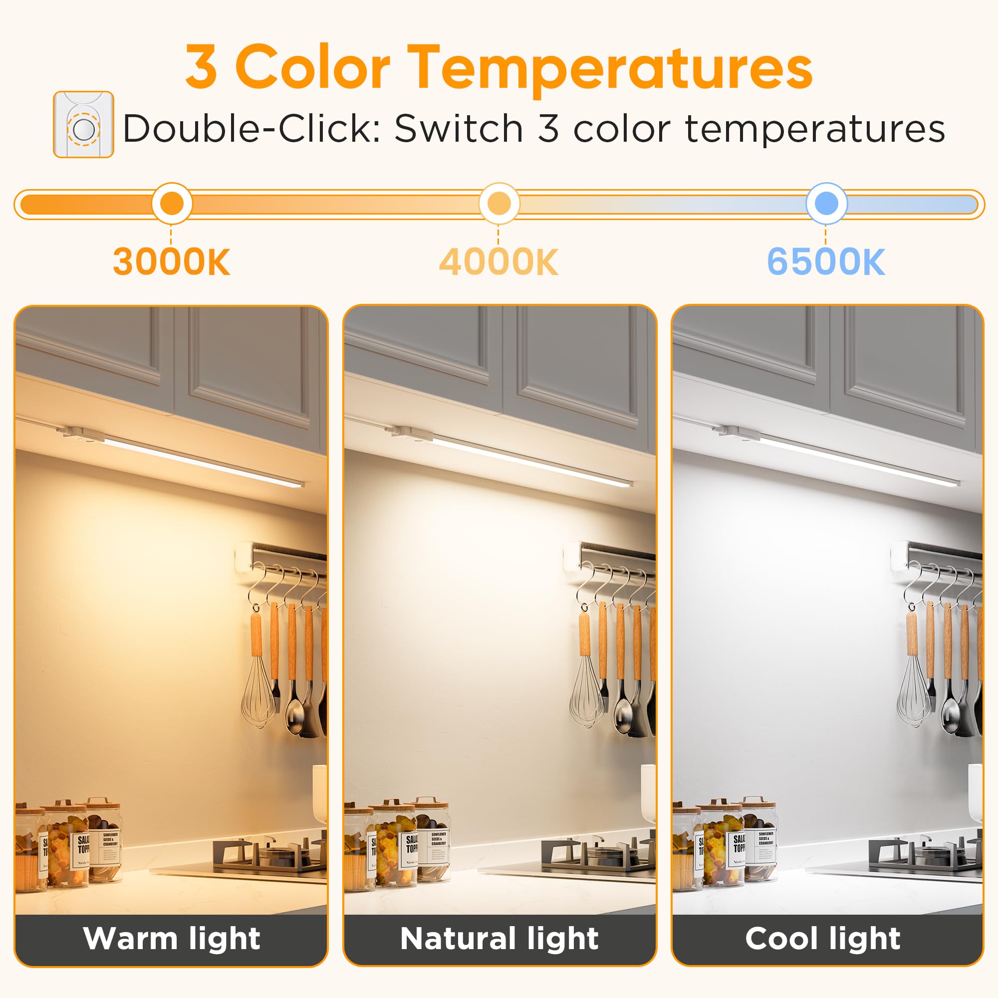 Lureshine Luce LED Sottopensile Cucina 60cm Luci Armadio Barra Dimmerabile