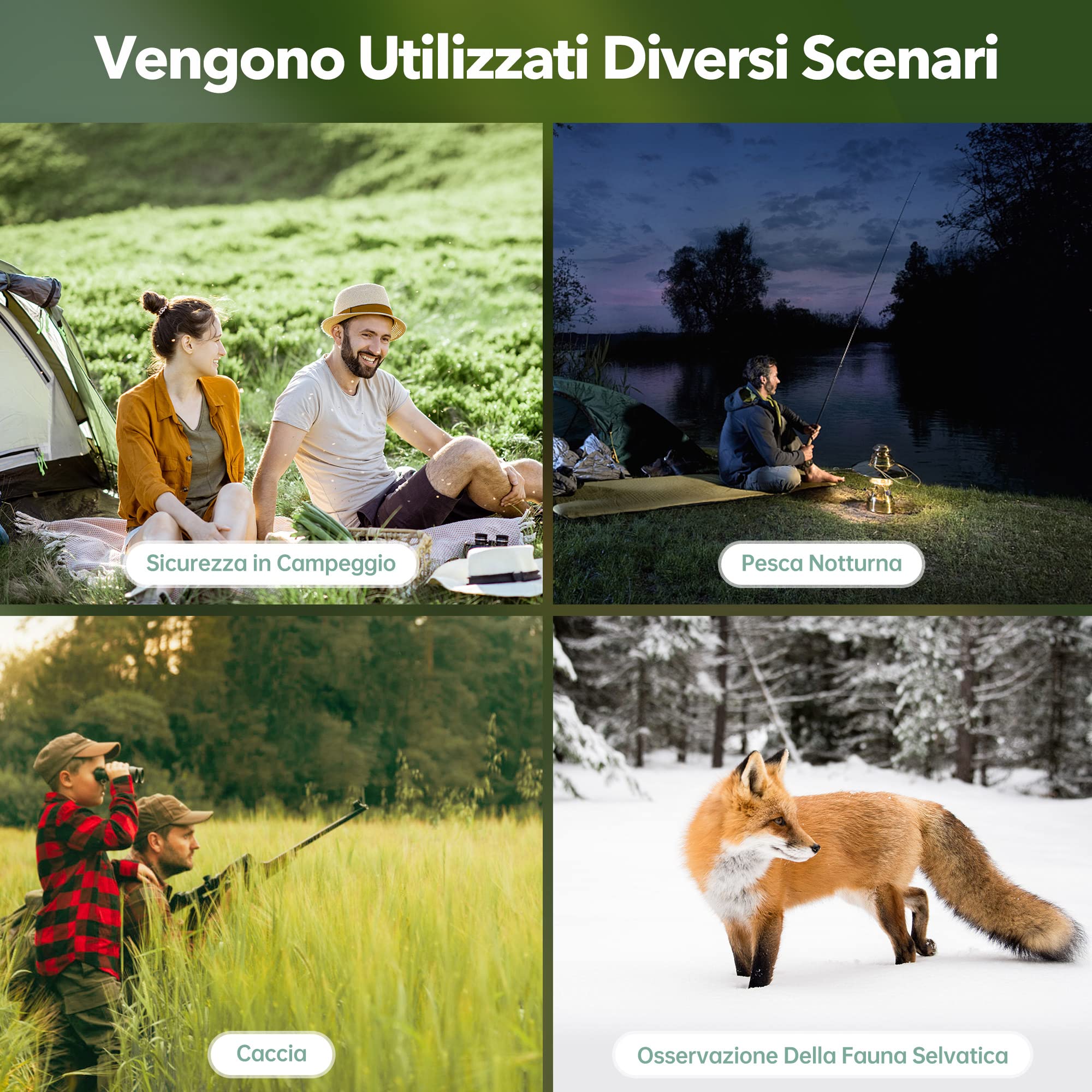 Letcmoi Binocolo Visione Notturna - 7L Infrarossi Visibili 300M al 100% di Oscurità con Zoom Digitale 8X, Ricaricabile da 2600 mAh, con Scheda TF 32GB, per la Caccia, per Adulti