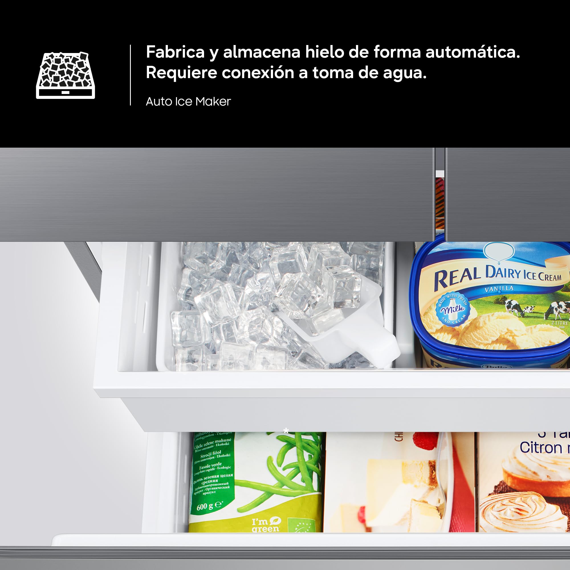 Samsung Frigorífico French Door AI 177.5cm Twin Cooling Plus™ 495L Clase E Inox RF50C530ES9/EF