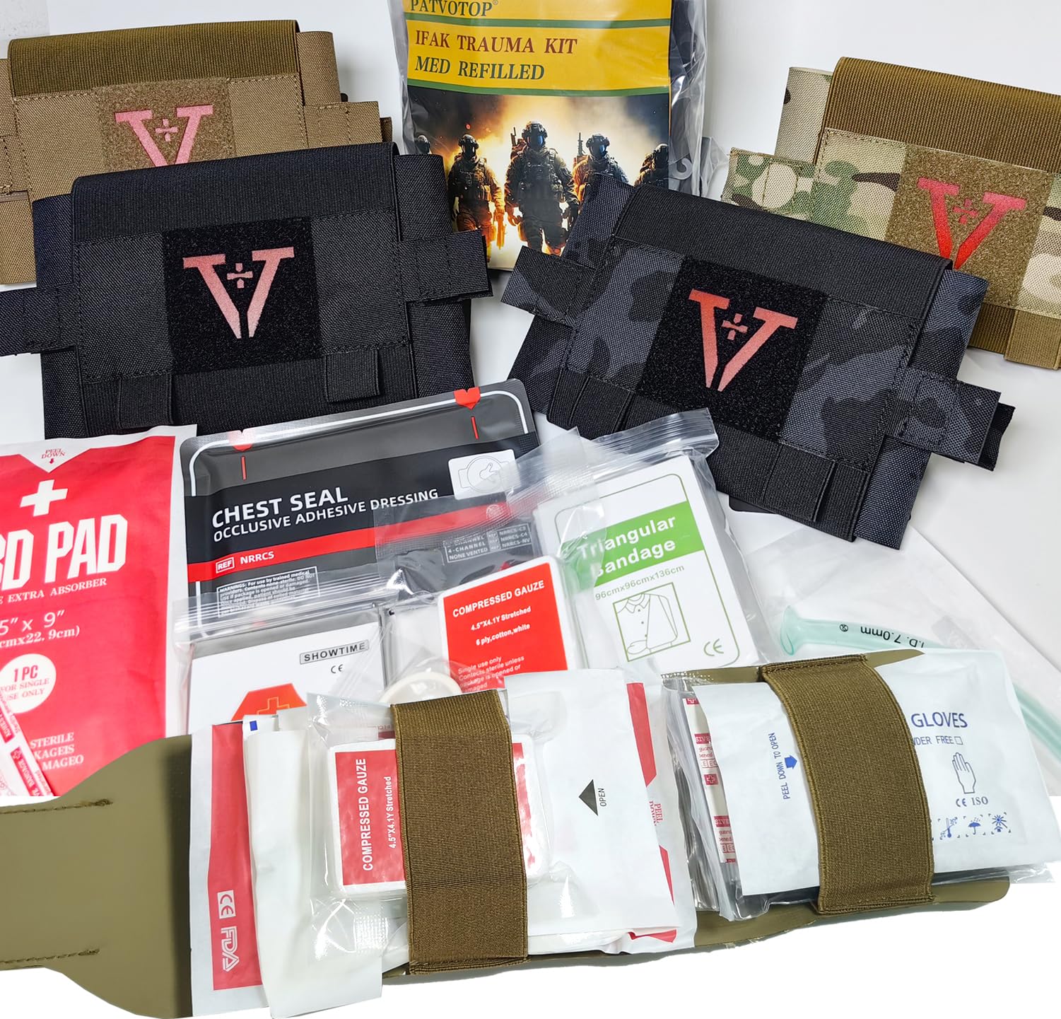 MEDRESQ IFAK Trauma Kit with Tourniquet - Trousses de premiers secours d' urgence pour militaires, camping et randonnée, EDC, équipements essentiels de premiers secours – Medresq