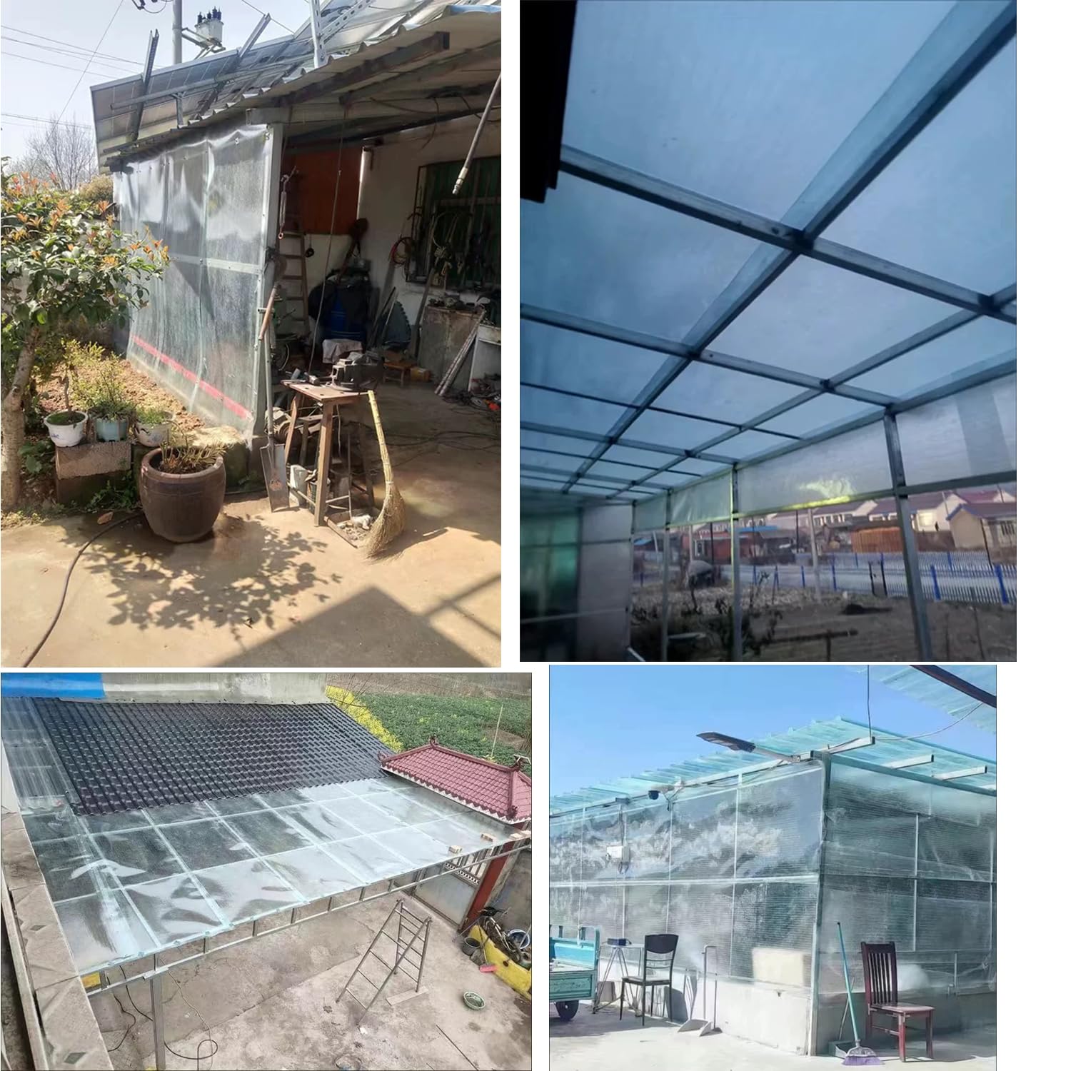 Placas de Policarbonato para Tejado Láminas de Plástico Planchas Aislamiento Térmico Impermeable,Paneles de Repuesto para Invernadero,Cobertizo,Jardín Toldo,Fácil de Cortar (0,75m x 7m)