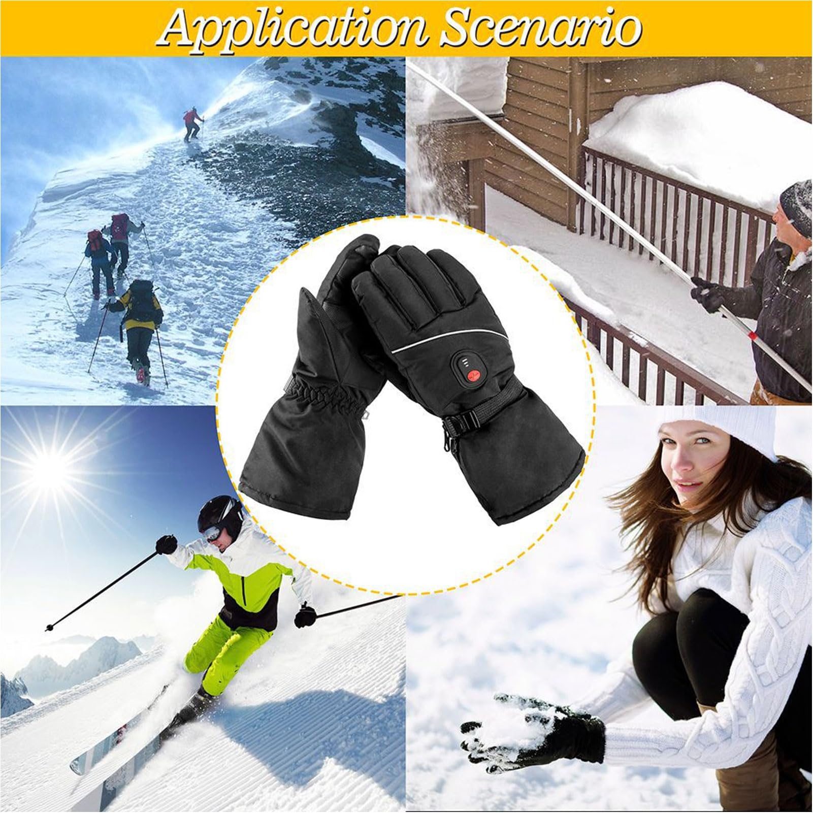 Guanti riscaldati Touchscreen elettrico Sci invernale da ciclismo | Batteria AA da 5 W per uomo donna sport all'aria aperta ciclismo invernale sci motociclismo