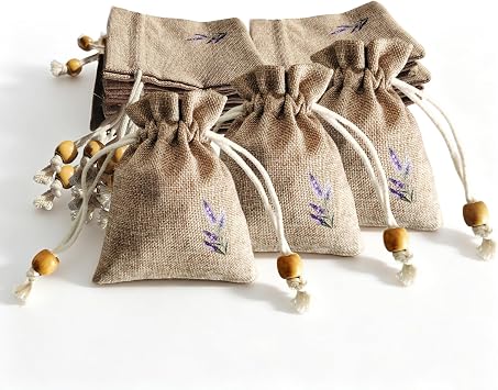 Daclubmenxy 20 PCS Small Burlap Drawstring Bags Pouch, Sachet Bags Empty, Gift Mini Drawstring Bags, Reusable Gift Linen for Wedding Favors Party Jewelry Coffee DIY Natural Burlap, 3x4 in