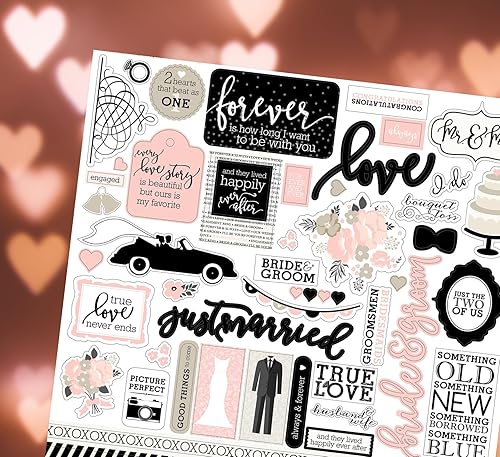 Miniatura 5 de Calcomanías de boda para álbumes de recortes, adorno romántico con vestido, pastel, diseño de flores, calcomanías para despedida de soltera, álbum