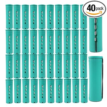 Large Perm Rods,40 pcs Green Color Perm Rods for Natural Hair Jumbo Cold Wave Rods for Long Short Hair Hair Roller Hair Curlers Hairstyle Hairdressing Tools