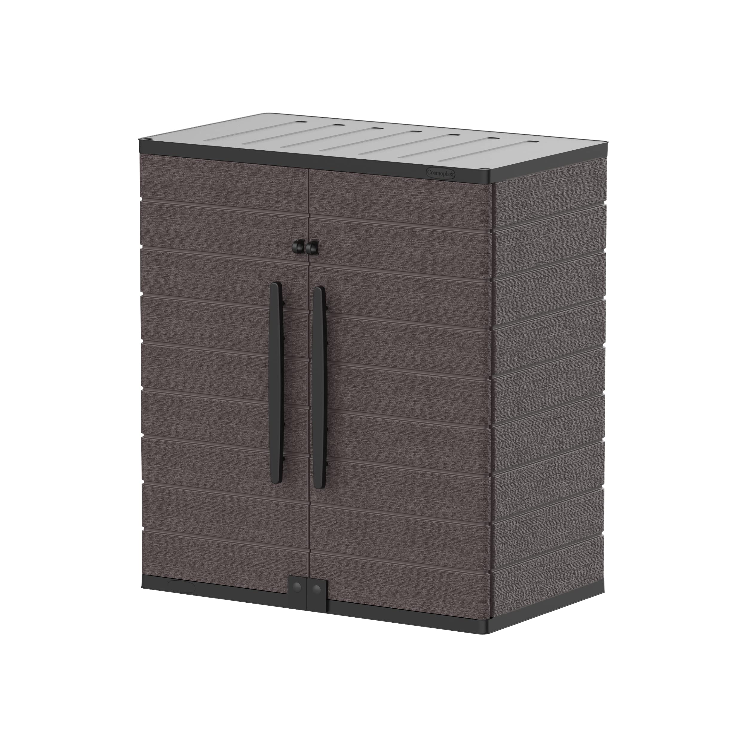Cosmoplast Cedargrain Vertical Storage Short Cabinet, Dark Brown, IFOFST003DW