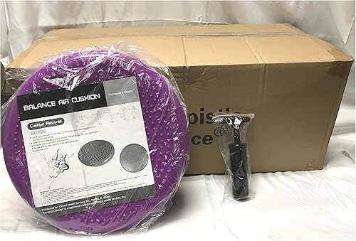 Therapist's Choice Disco de equilibrio de estabilidad lleno de aire inflado, caja de 10 piezas, más 1 bomba de mano de 7 pulgadas