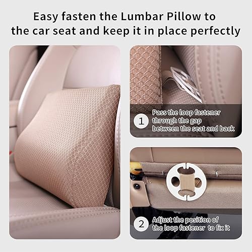 Miniatura 5 de Cojín de apoyo lumbar de espuma viscoelástica para asiento de automóvil ideal como apoyo para la espalda mediabaja para asiento de auto, silla de