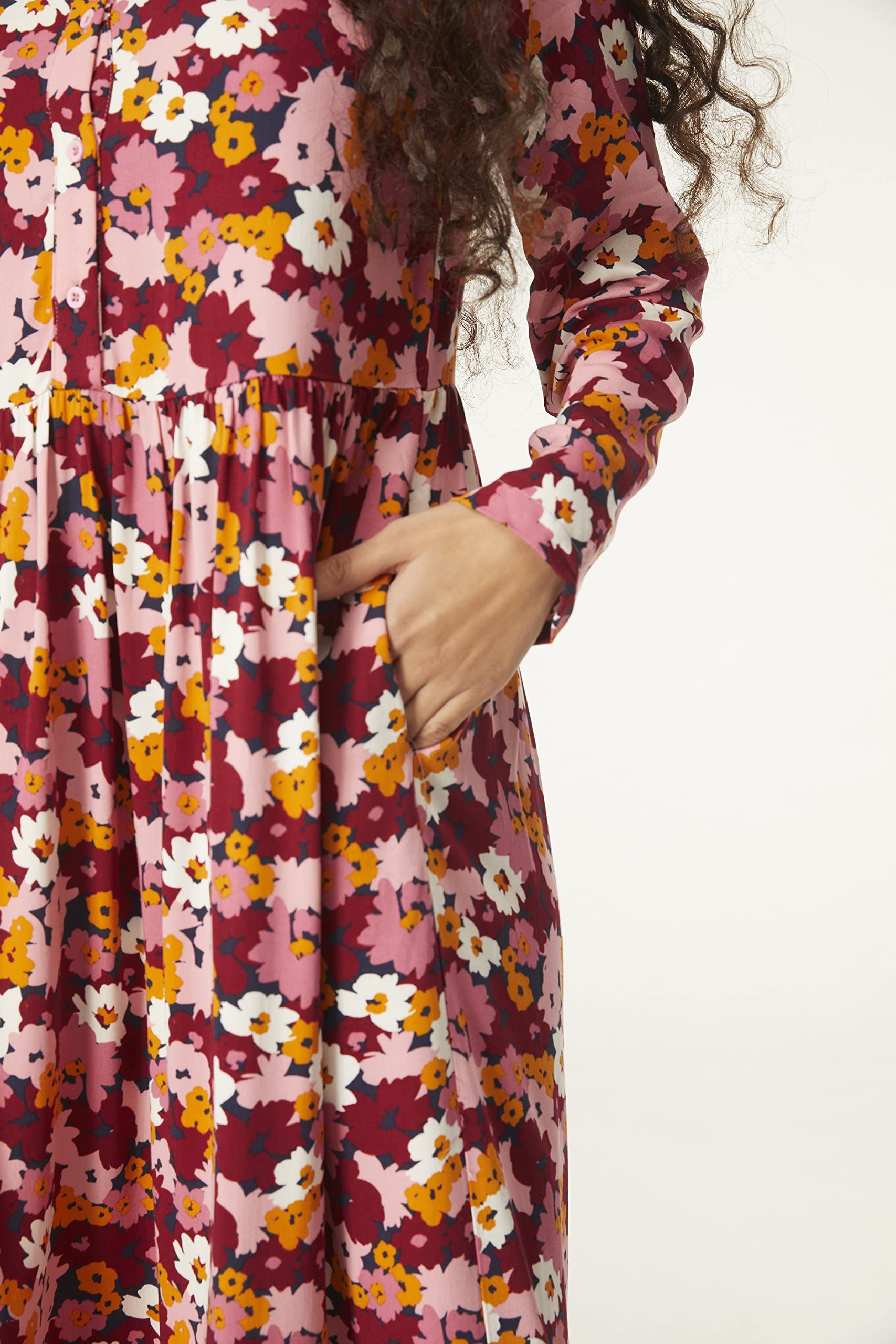 Compania Fantastica - Vestido de manga larga con estampado floral vintage
