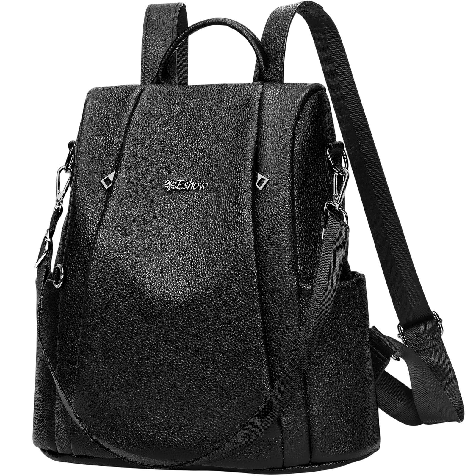 Eshow Mochila Mujer Antirrobo de Cuero Genuino para Trabajo Viaje Oficina