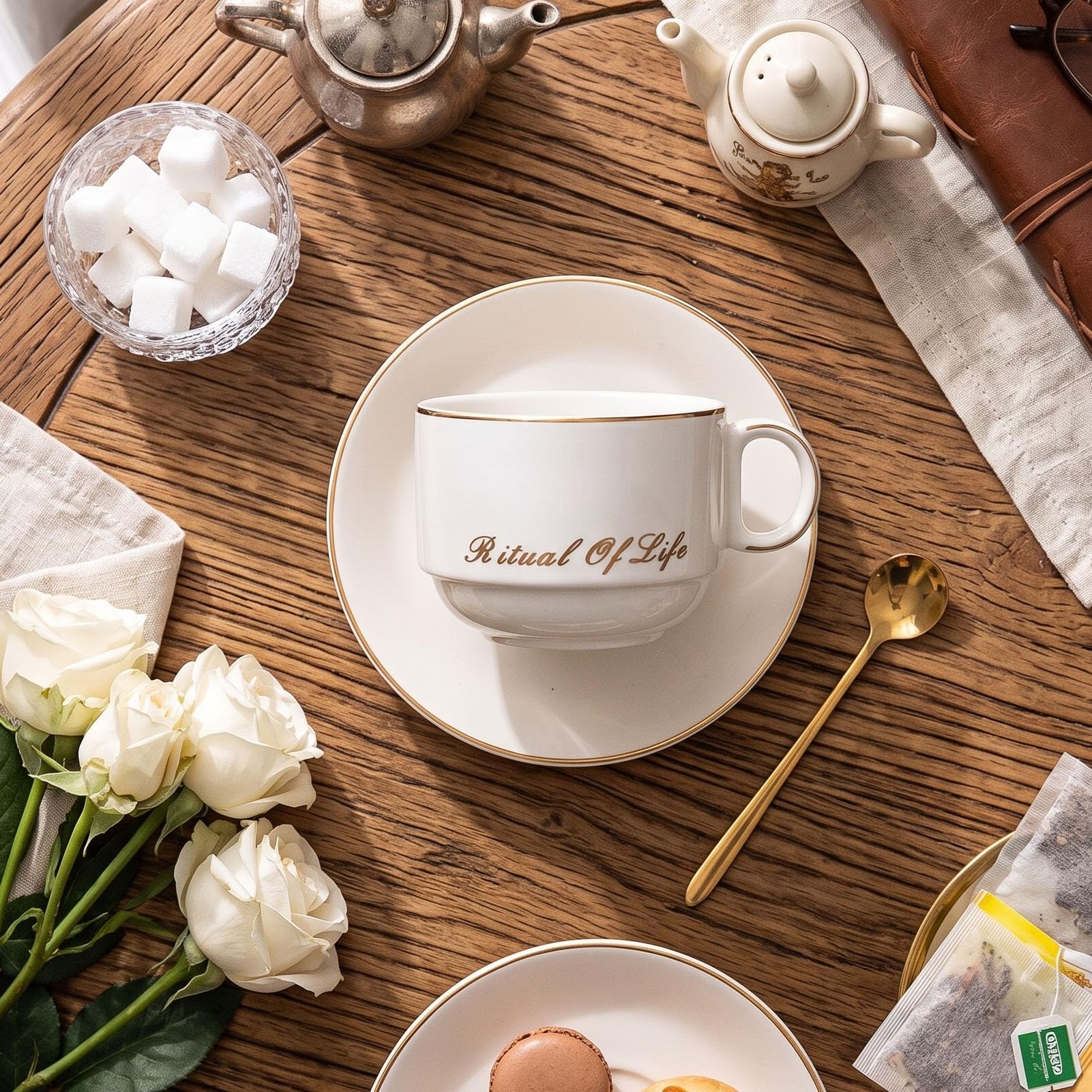 Juego de Tazas de Porcelana, Tazas de Café (WHITE)