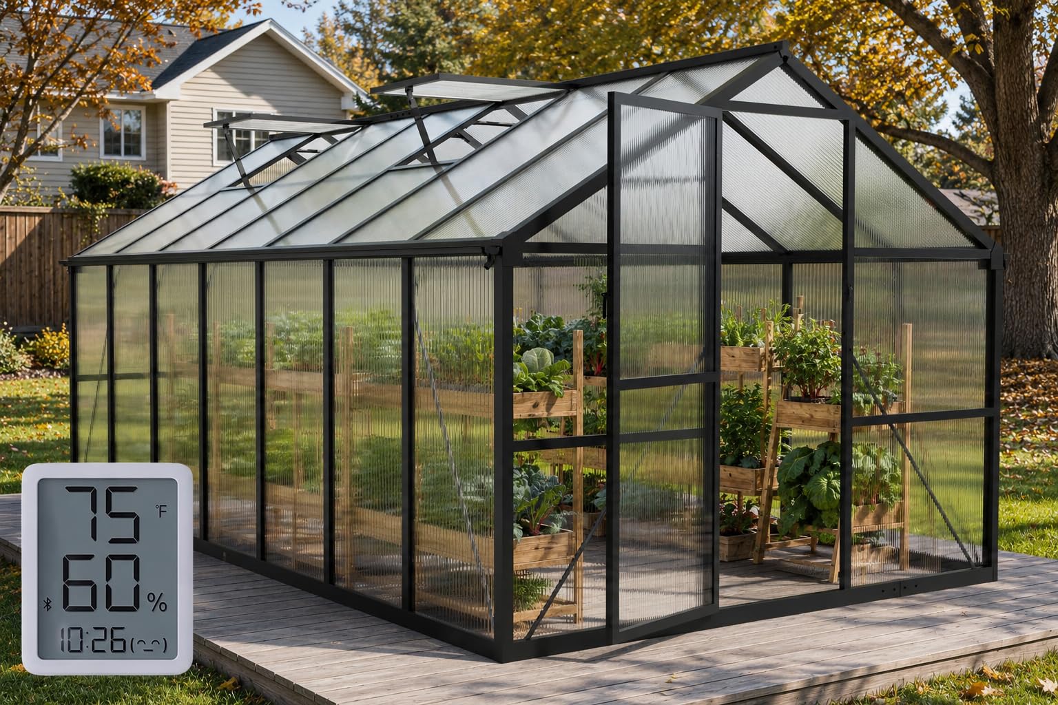 【24h以内発送】GREENHOUSE 11NTV1PBD 2019年製 Amazon.com : 8X14FT Green House with Thermometers, Large Aluminum