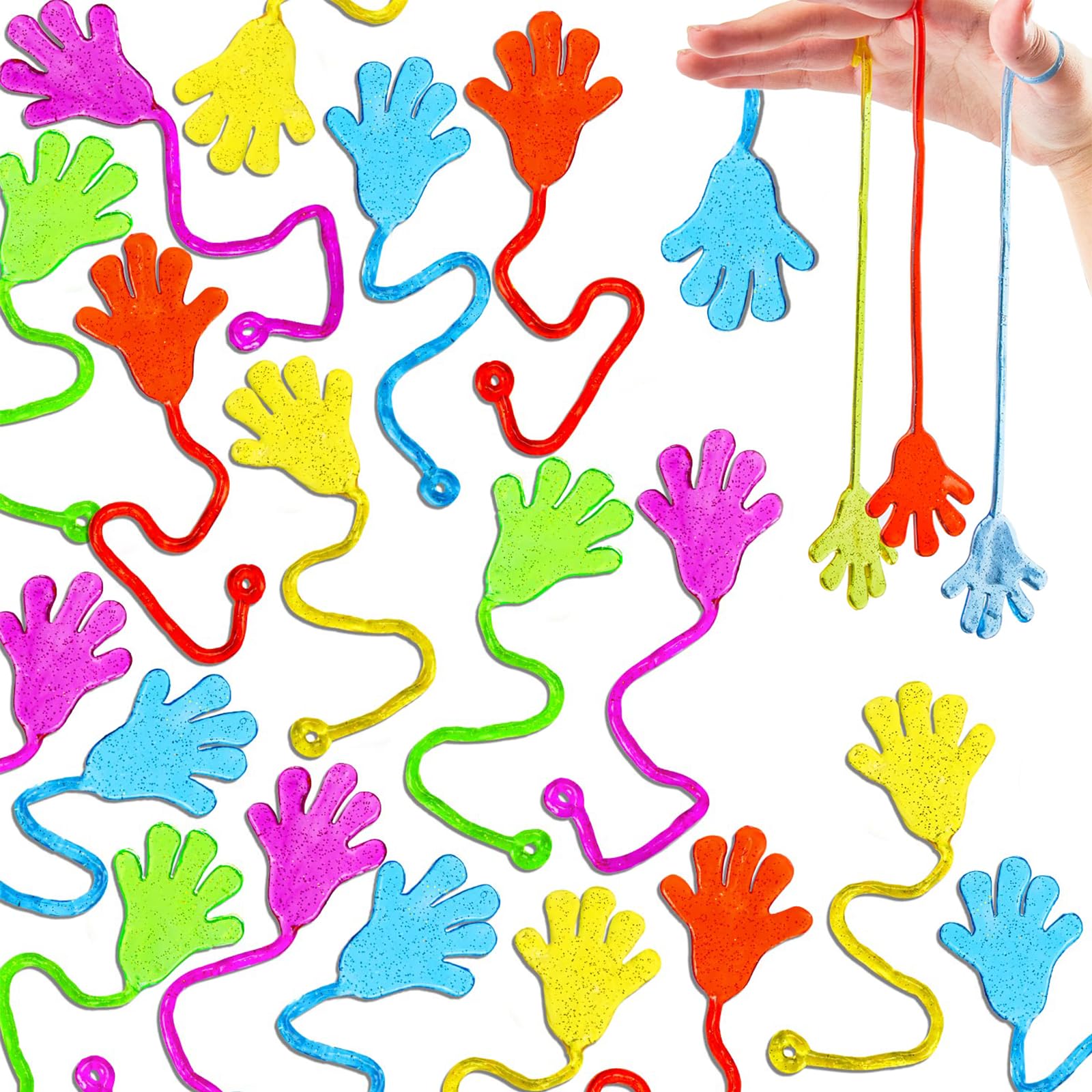 MetalNuts Sticky Hands - 30-Piece Stretchy Toys for Kids, Fun Stretchy Sticky Hands, Birthday Party Favors Gifts, Kids Sensory Toys, Classroom Novelty Toy for Boys Girls