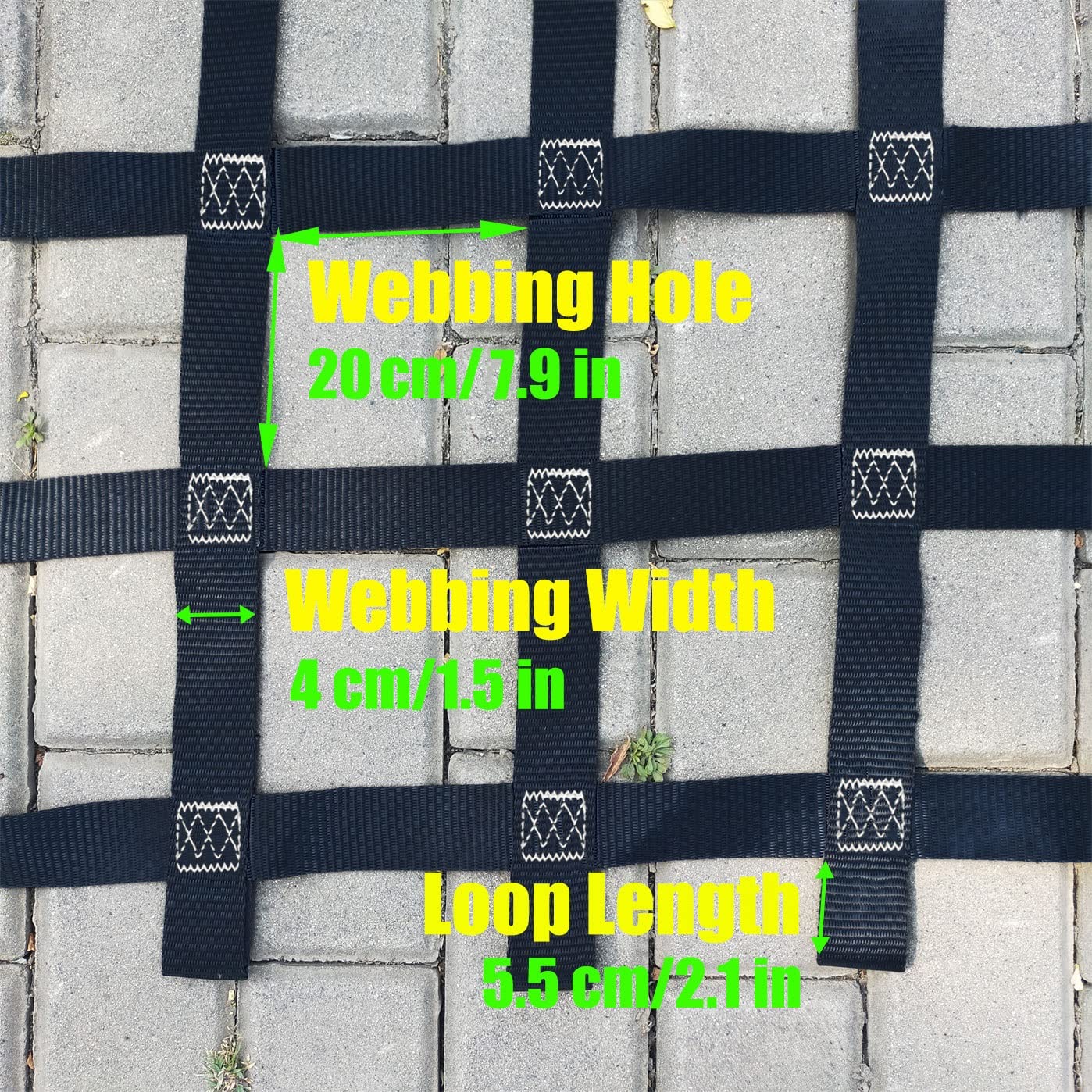 Climbing Cargo Net for Treehouse,Climbing Net for Kids Balcony Banister Stair Protection Heavy Duty Kids Ninja Obstacle Jungle Gym Net Rope Ladder,Swing Set Attachment,Black ( Size : 10x16ft/3x4.9m )