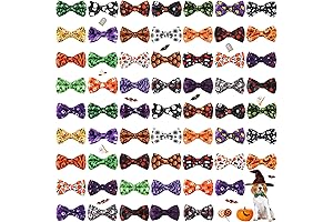 60 pcs Halloween Dog Collar Bow Tie Party Supplies Pumpkin Dog Bow Tie