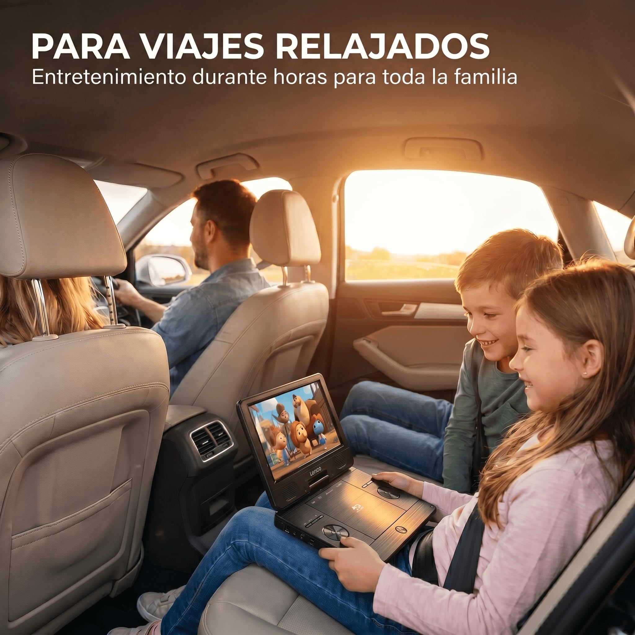 Lenco BRP-1150 - Reproductor de DVD portátil de Blu-ray y Blu-ray (pantalla TFT giratoria de 11,5", 1024 x 600 píxeles, batería integrada, con adaptador de red y de coche, entrada USB