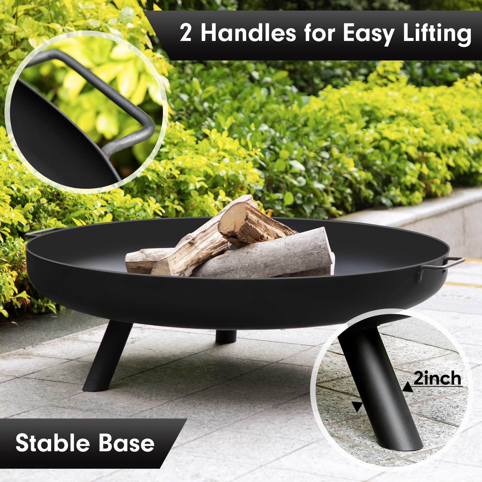 Buy AMAGABELI GARDEN & HOME Fire Pit Outdoor Wood Burning Cast Iron