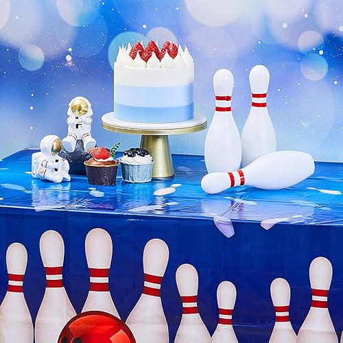 Miniatura 5 de Mantel rectangular para fiesta de bolos, 51 x 87 pulgadas, impermeable, decoración de fiesta de bolos, suministros de plástico para fiesta de