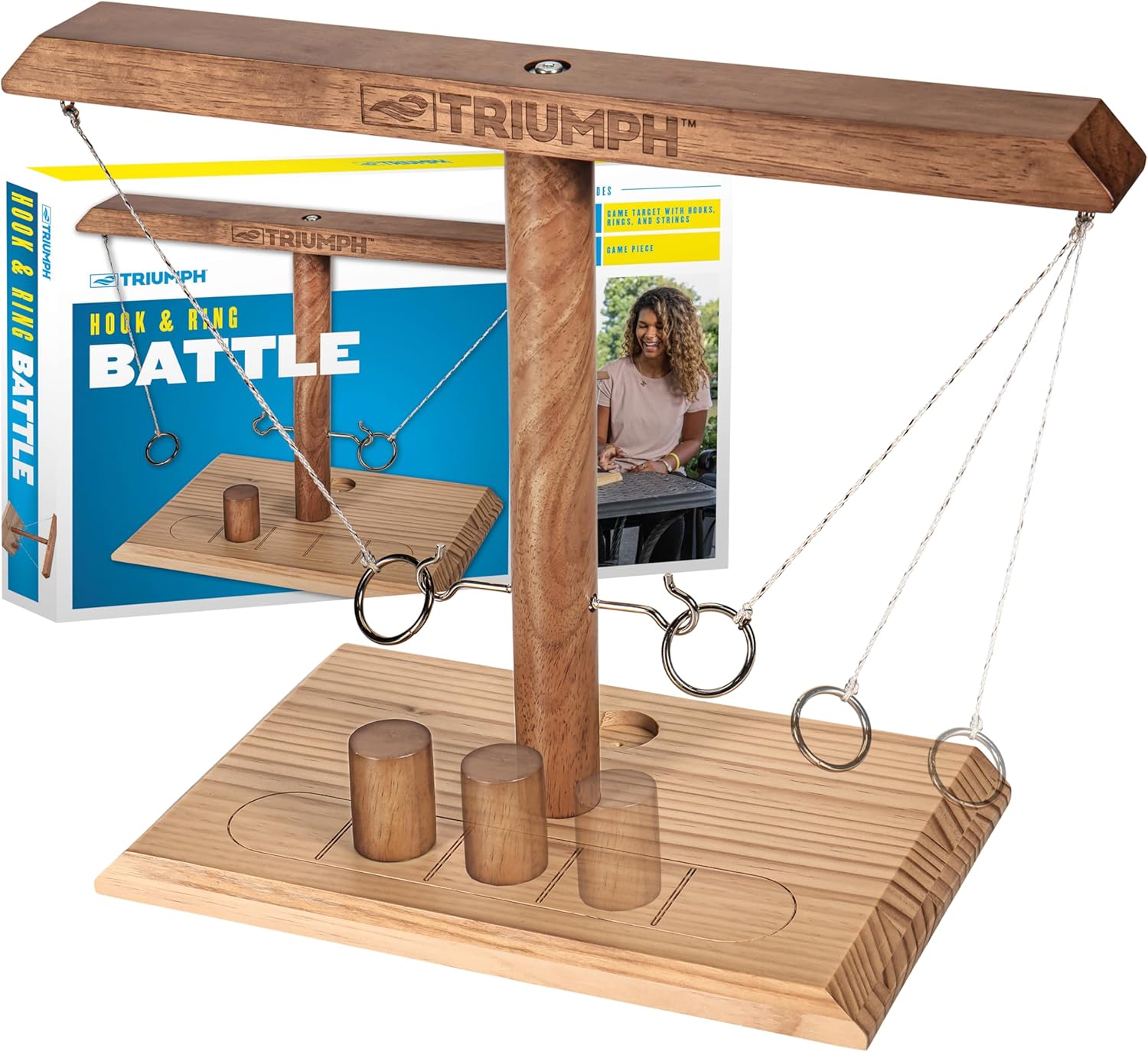 Triumph Sports Hook and Ring Battle – Ring Toss Game for Adults and Kids