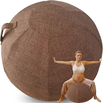 Cotton and Linen Yoga Ball Cover for Birthing Ball | For Pregnancy, For Exercise Balls, For Swiss Ball, Stylish and Functional, No Balls Included