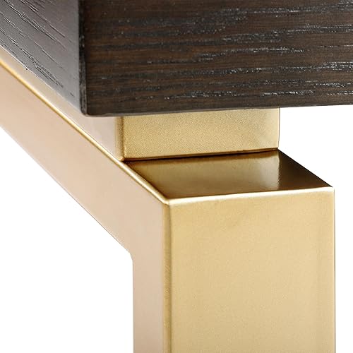 Miniatura 5 de Uolfin Mesa de centro marrón oscuro para sala de estar, 42 pulgadas de largo x 15 pulgadas de alto