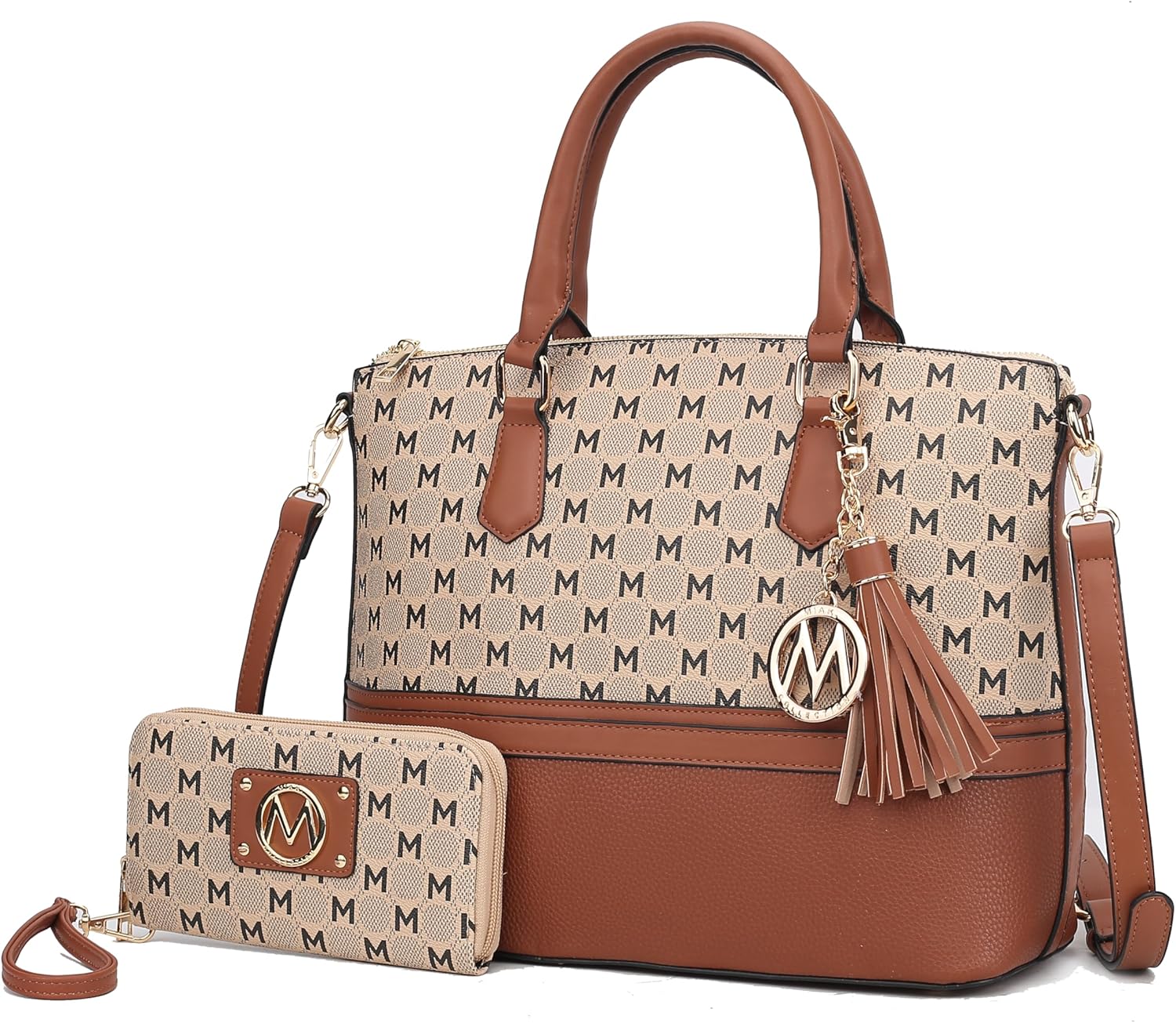 MKF Collection Tote Bag for Women & Wristlet Wallet Purse Set, Vegan Leather Top-Handle Shoulder Handbag by Mia K
