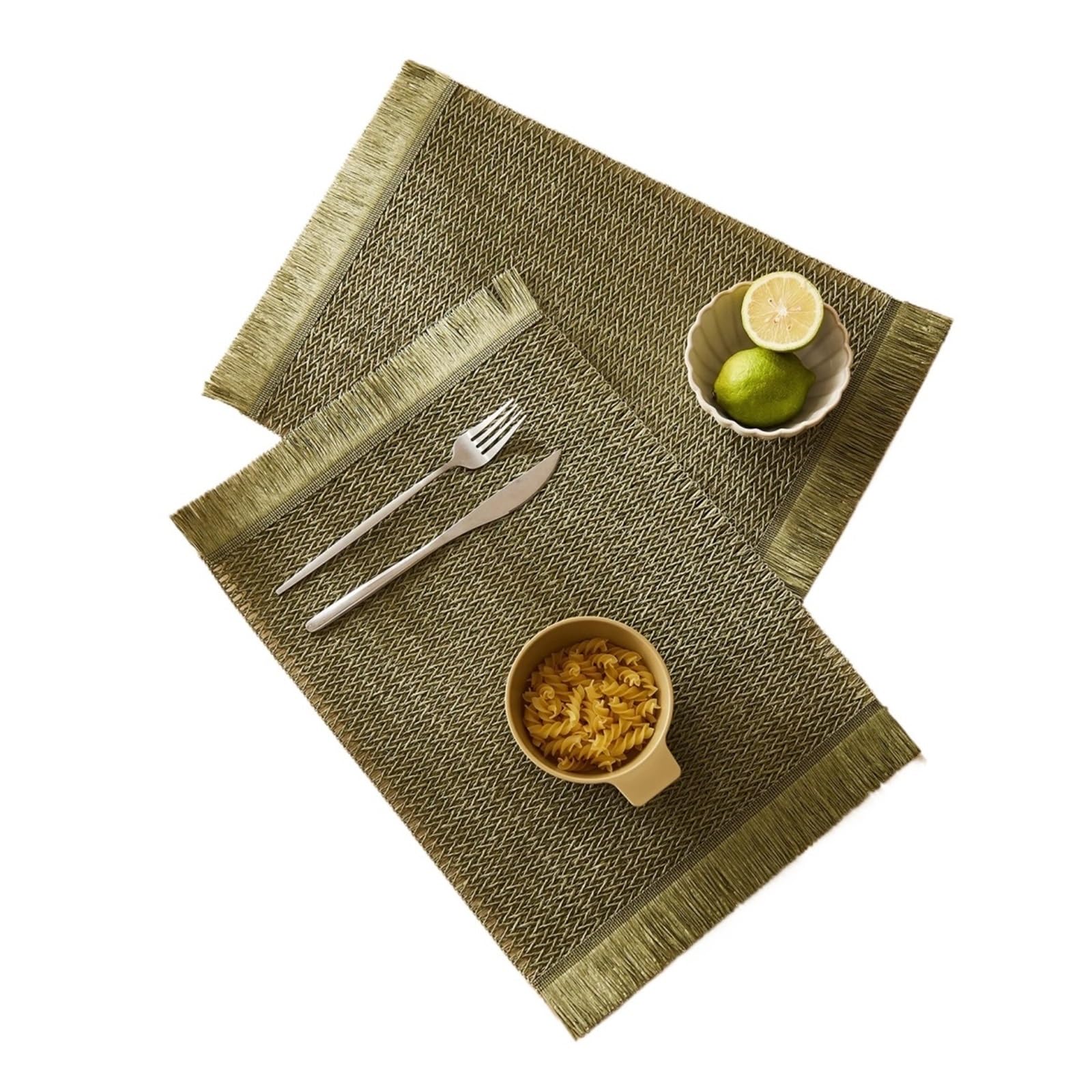 Sets de table tressés isolants et antidérapants pour tasses