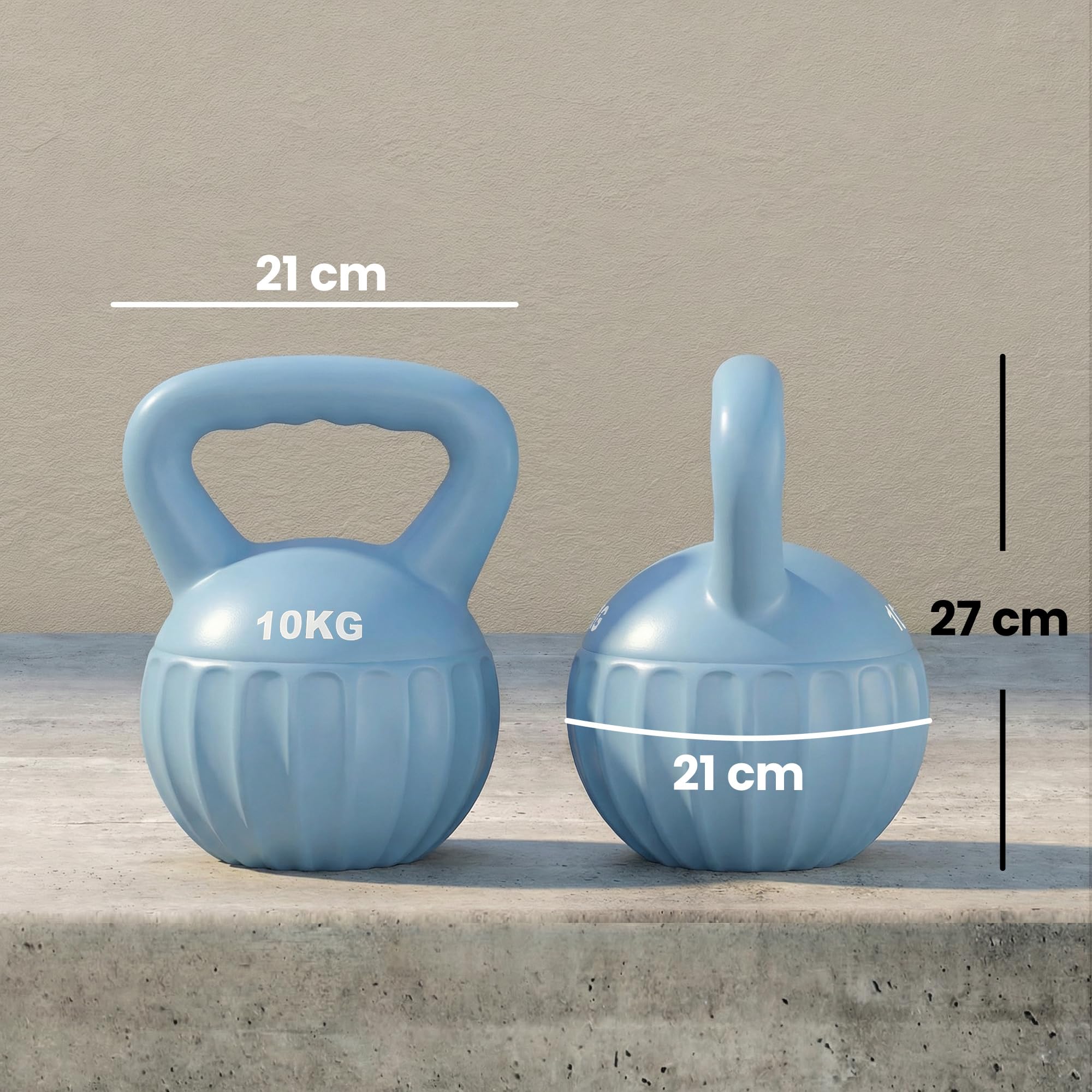 SPORTNOW Kettlebell 10/12/14 kg, haltère avec poignée Antidérapante, haltère à boule, musculation, entraînement, pour gym, bleu