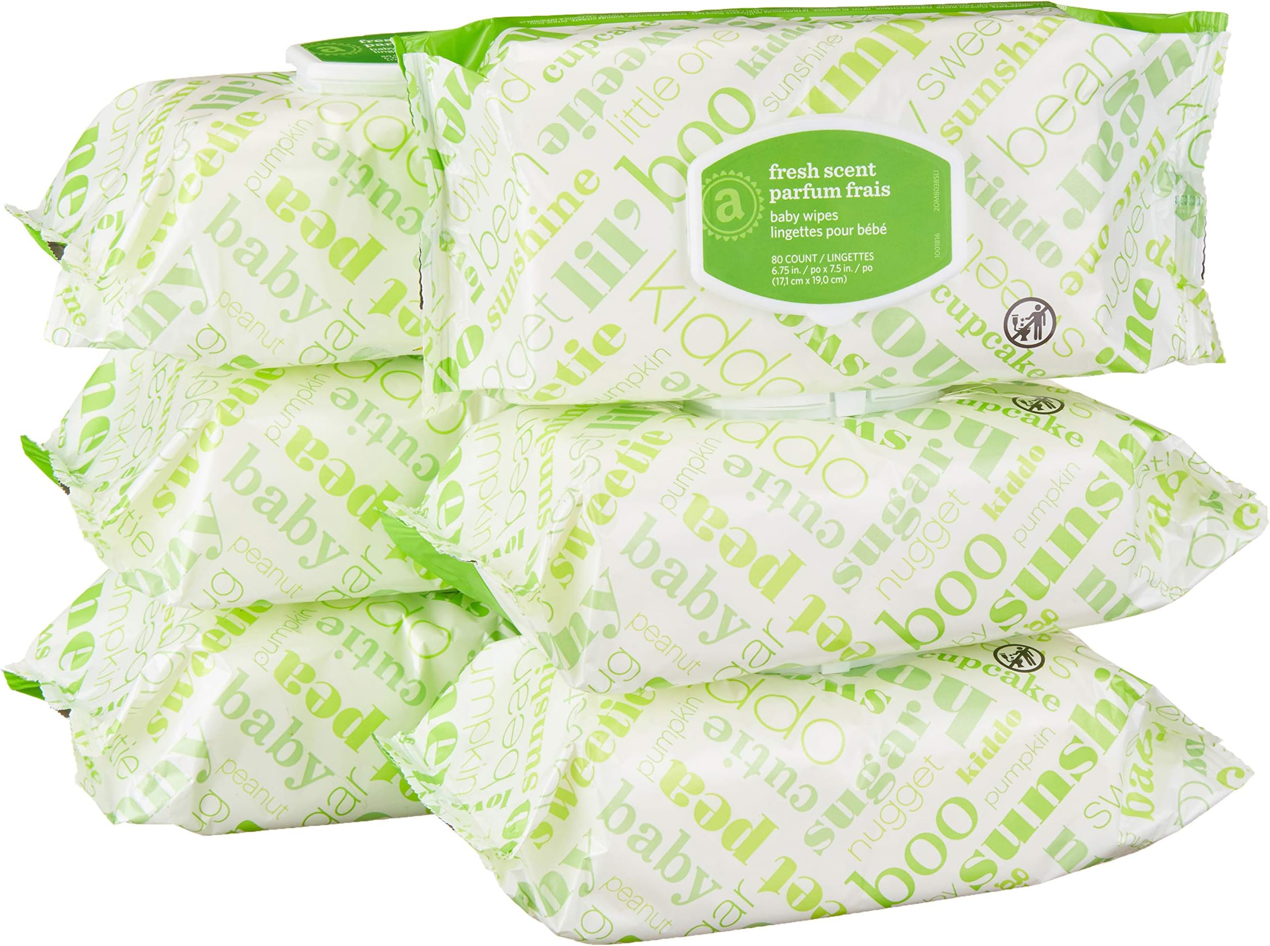 Amazon Elements Updated Formula Baby Wipes, Fresh Scent, 480 Count, Flip-Top Packs