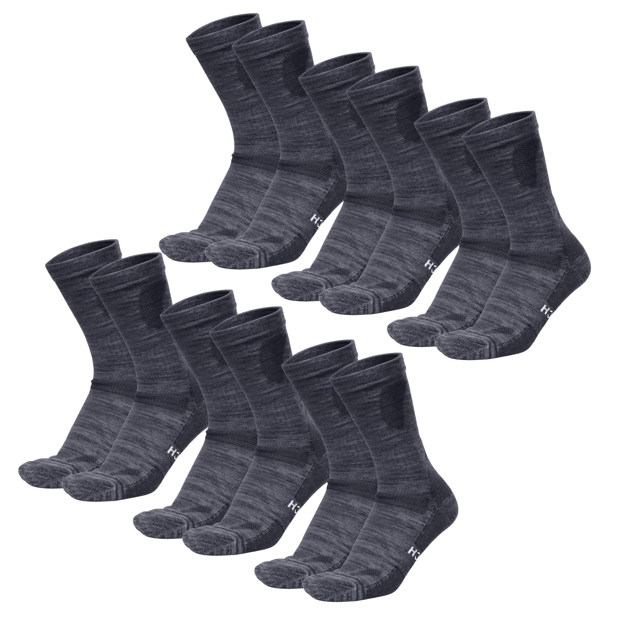 Merino.tech Calze Lana Merino Uomo e Donne - Termici Running Trekking | Calzini Stile Crew, Suola Imbottita, Anti-Vesciche, Anti-Odore, Traspiranti, Resistenti, Morbide, Facili da Curare
