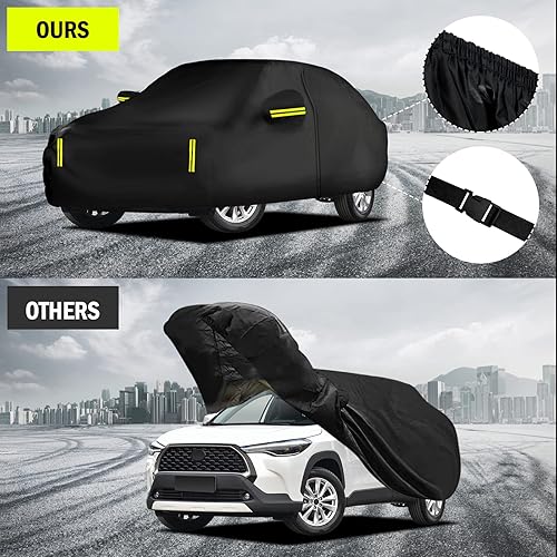 Miniatura 7 de Funda impermeable para automóvil SUV para todo tipo de clima, ajuste universal, cubierta exterior completa para exteriores, lluvia, sol, UV, nieve,