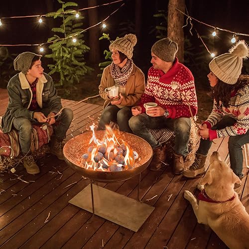 Miniatura 2 de Tangkula Juego de 15 bolas de fuego de fibra de cerámica, piedras de fuego redondas ligeras de 3 pulgadas para interiores y exteriores, fogata de