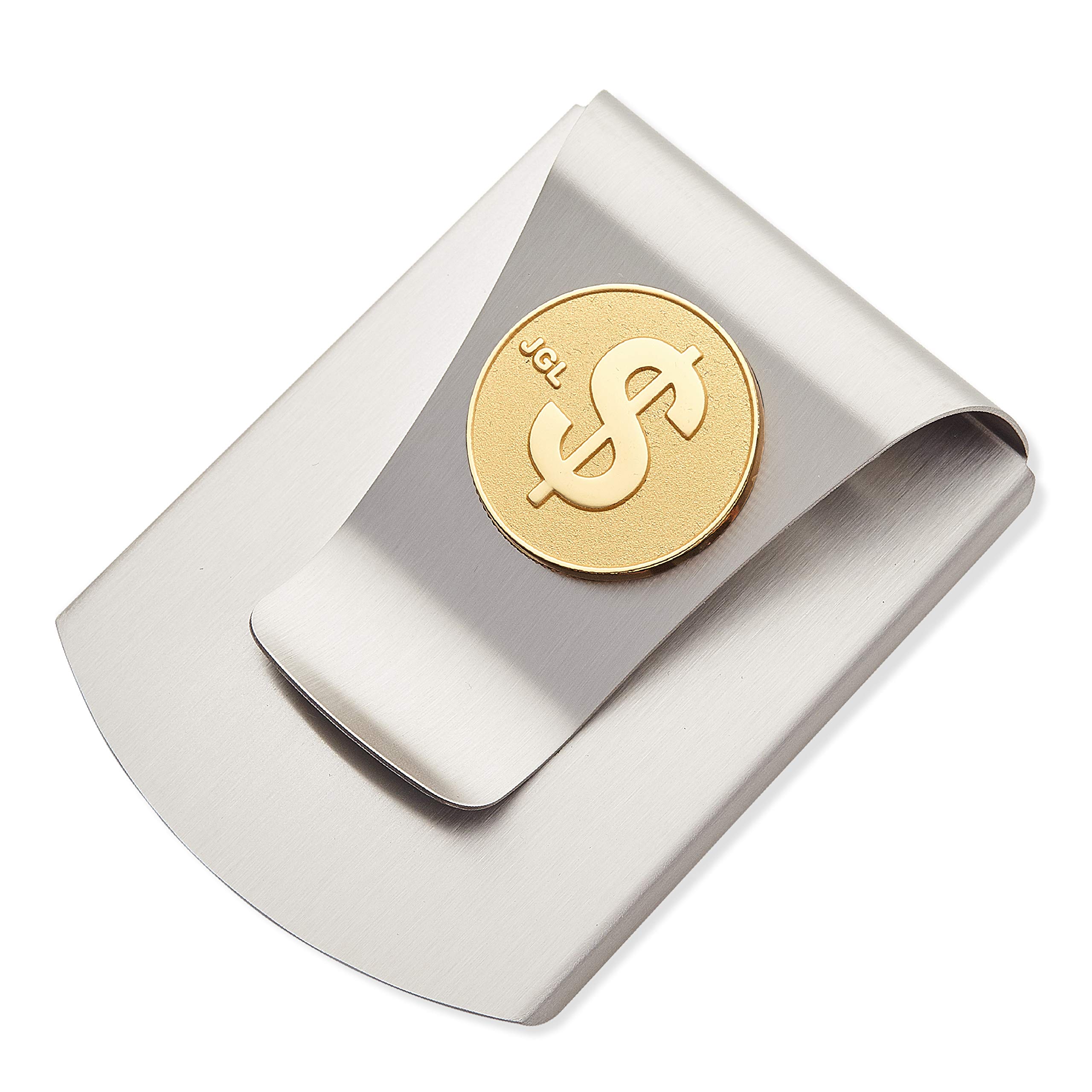 Smart Money Clip, Double-Sided Card Holder Money Clip Wallet, Slim Minimalist Pocket Wallet for Men, Students, Graduates, Gift - Titanium Finish + Gold $ Medal, Titanium, 2.9 inches long x 2.25-image-31