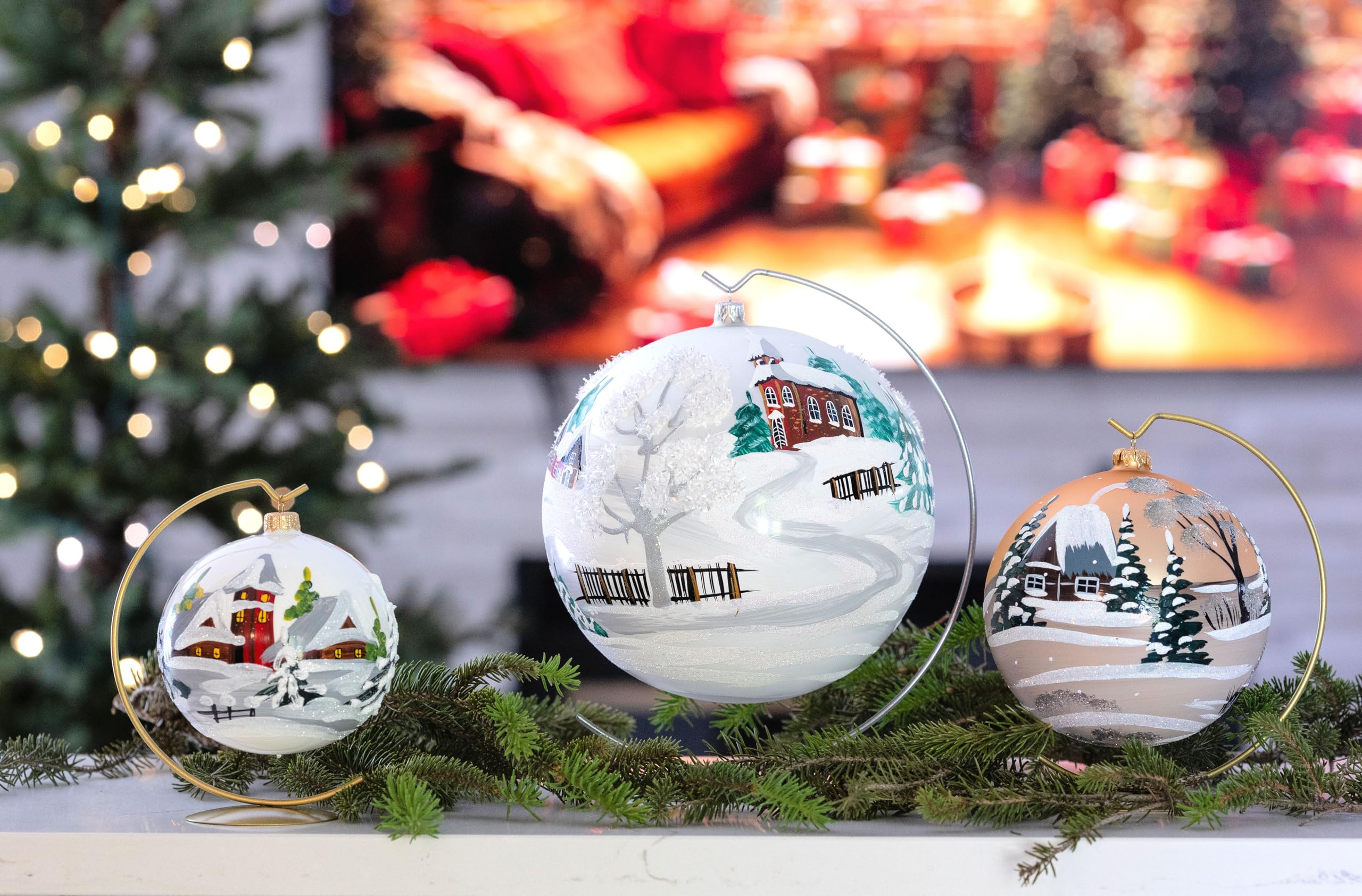 Amazon.com: Polish Gallery 8 inch Christmas Ball Ornaments