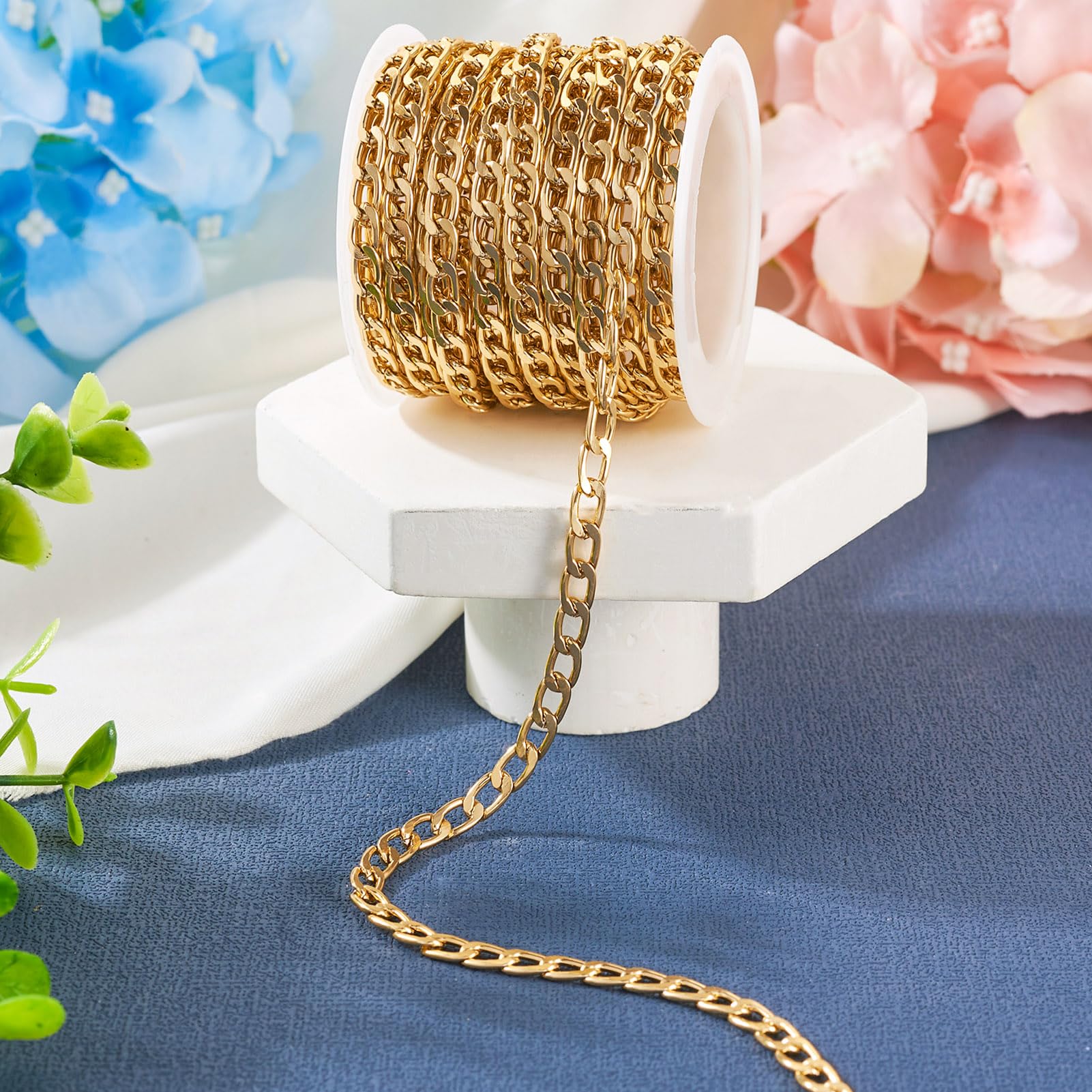 Spritewelry 5M Aluminium Curb Chains Golden Plated Unwelded Oval Links Twisted Cable Necklace Chain for Bracelet Jewelry Making 7x4x1.2mm - Image 4