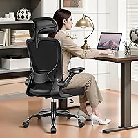 Vista 1 de Ergonomic Office Desk Chair Comfy, High Back Mesh Office Desk Chairs with Adjustable Lumbar Support, Headrest, Flip-up Armrests, Home Computer Chair