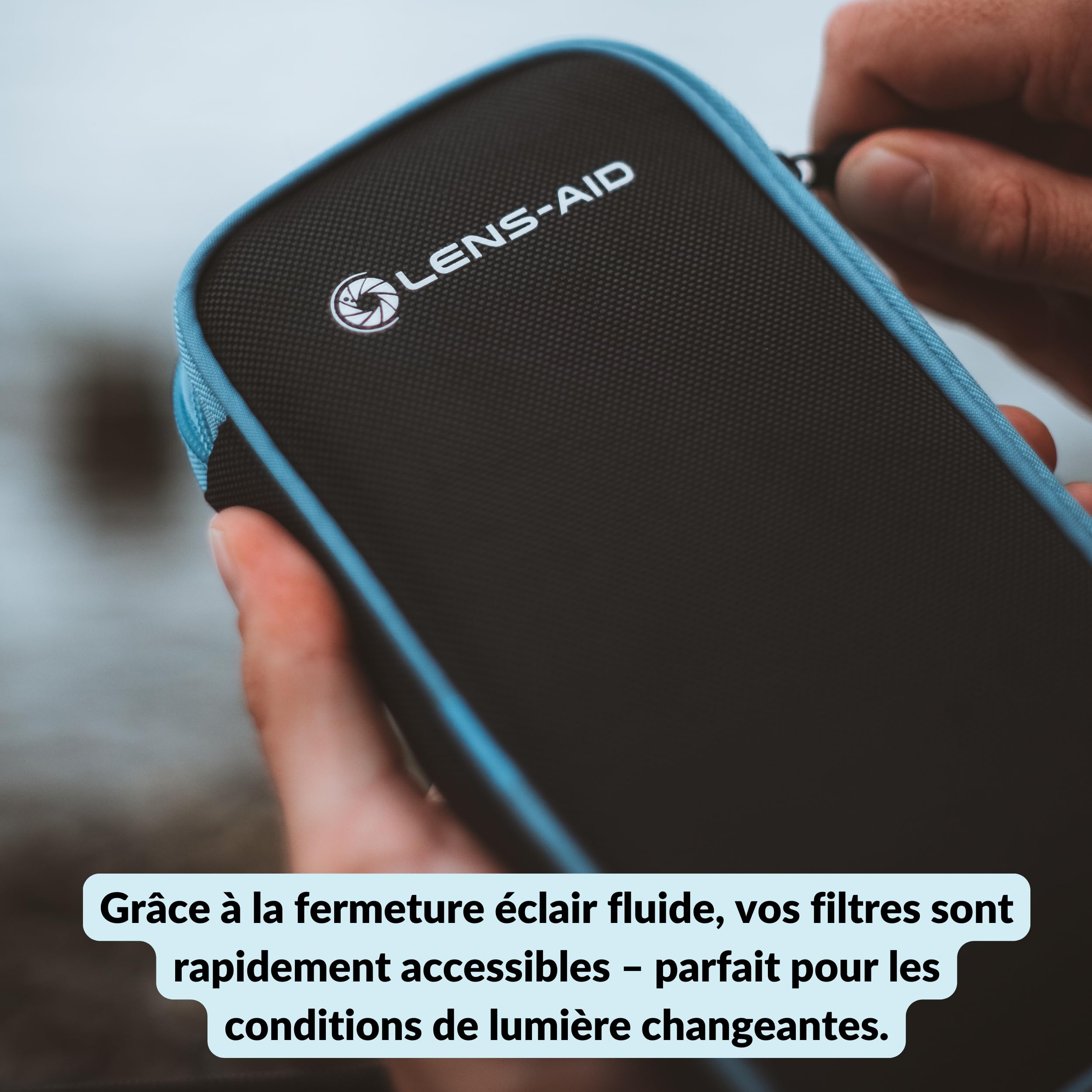 LENS-AID Étui pour Filtres Objectif 9 Compartiments Jusqu’à 82 mm Housse Filtres ND UV CPL Appareil Photo