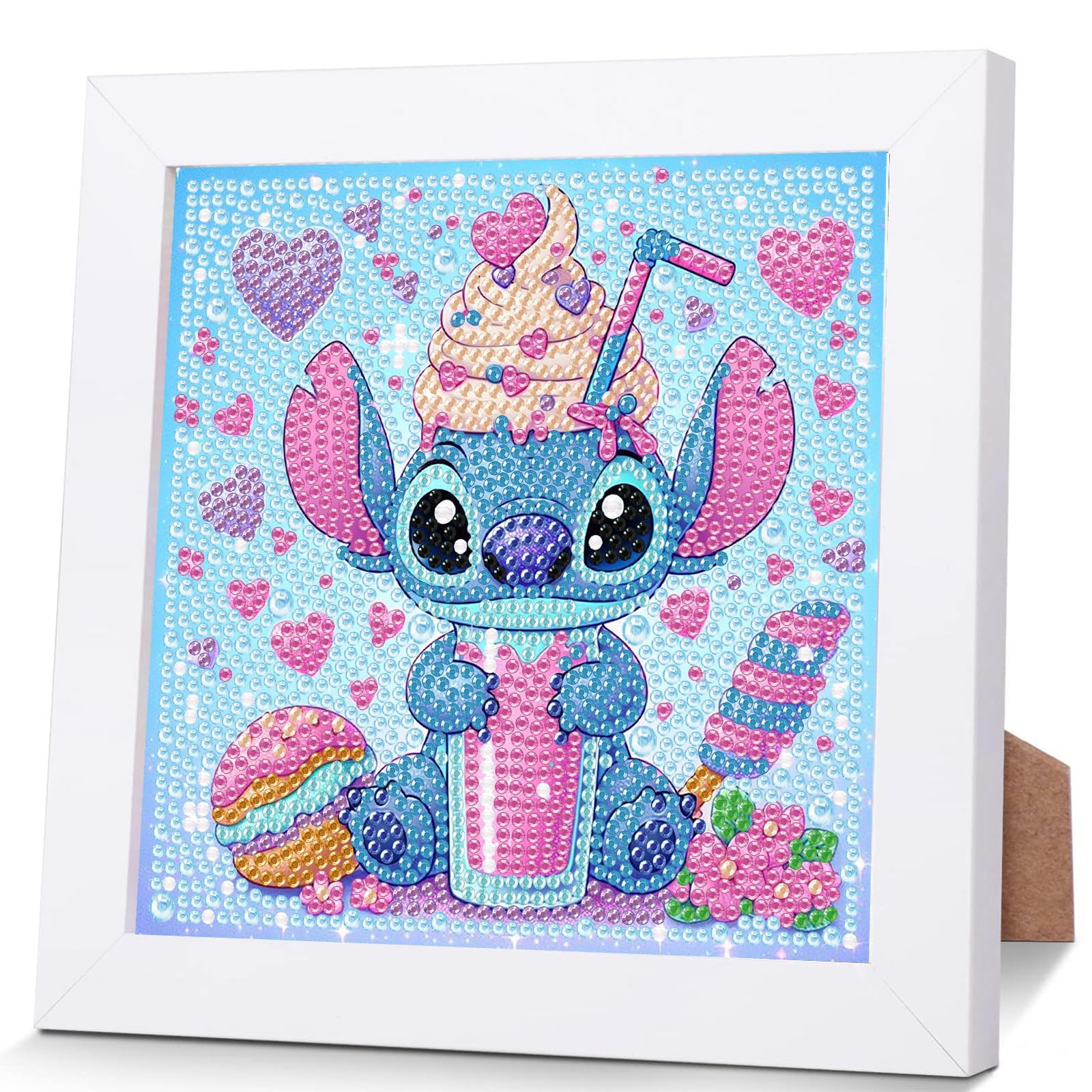 ZephyrHome 5D Diamond Painting Kinder mit rahmen, DIY stitch Diamond Painting Set,Malen Nach Zahlen Diamant Painting Mädchen Erwachsene,Bilder Arts Craft für Home Wand Decor Cartoon Mosaikherstellung