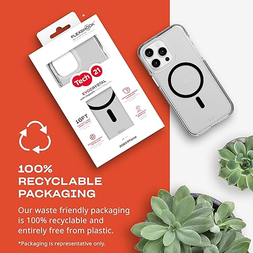 Miniatura 8 de Tech21 Evo Crystal - Funda para iPhone 15 Pro Max, compatible con MagSafe, funda de protección contra impactos, color negro grafito