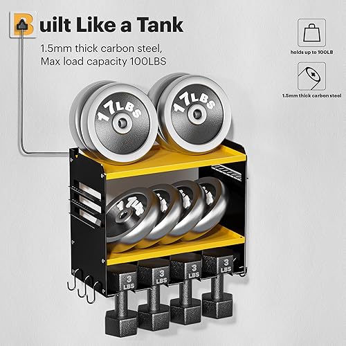 Miniatura 5 de Organizador de herramientas eléctricas con estación de carga, 6 soportes para taladro, soporte de pared, estante de herramientas de garaje de metal